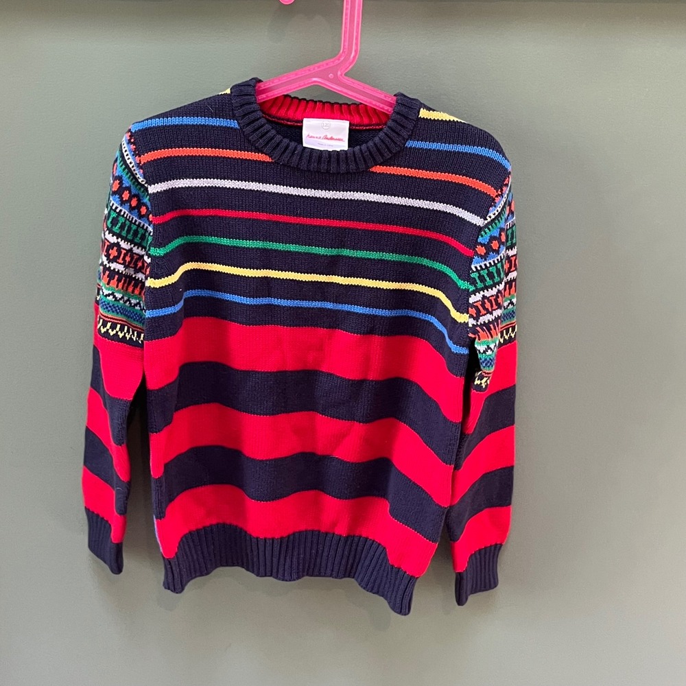 Hanna Andersson Striped Sweater Kids Size 120 Colorful Pattern Knit